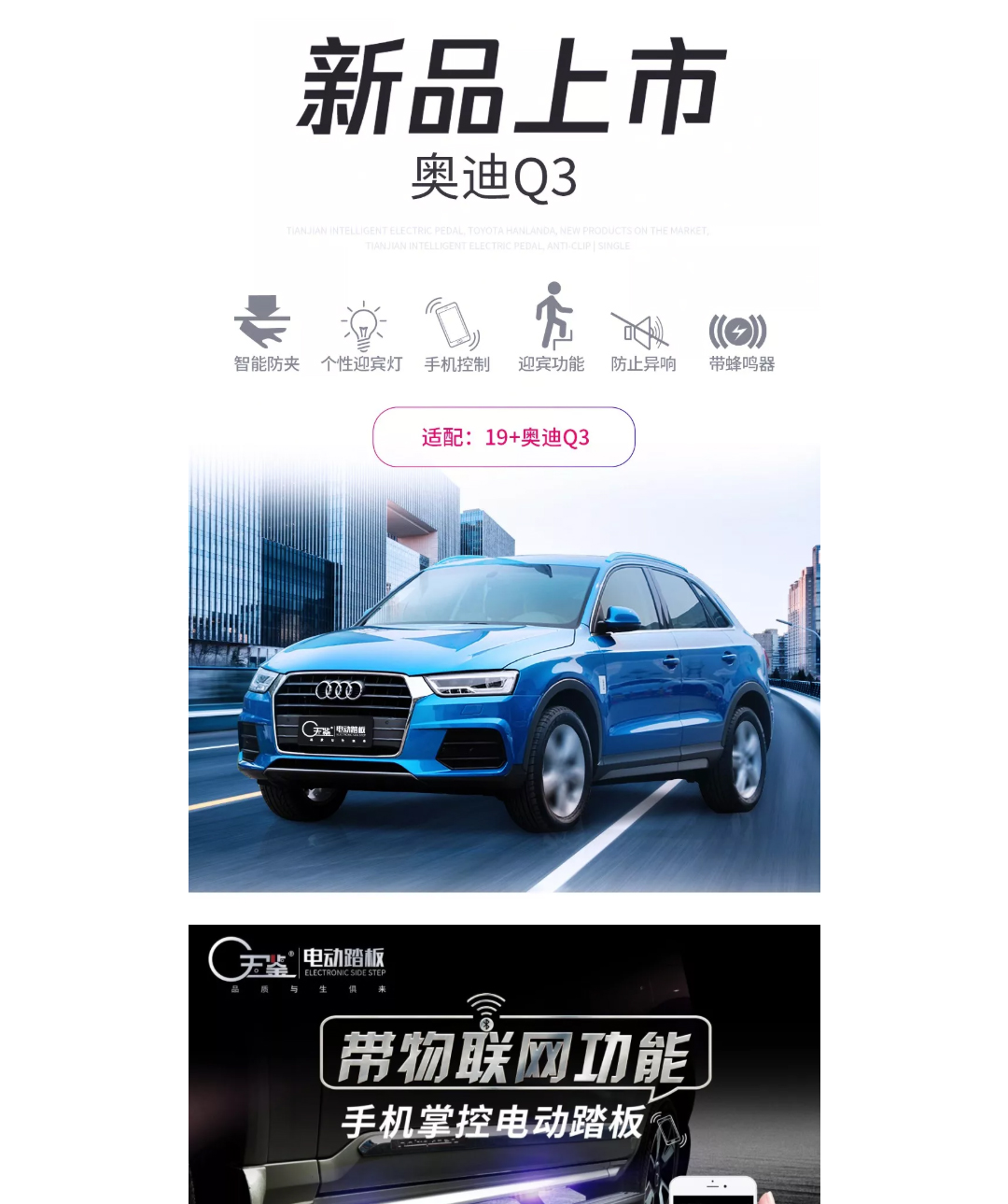 奥迪q3 天鉴电动踏板上市
